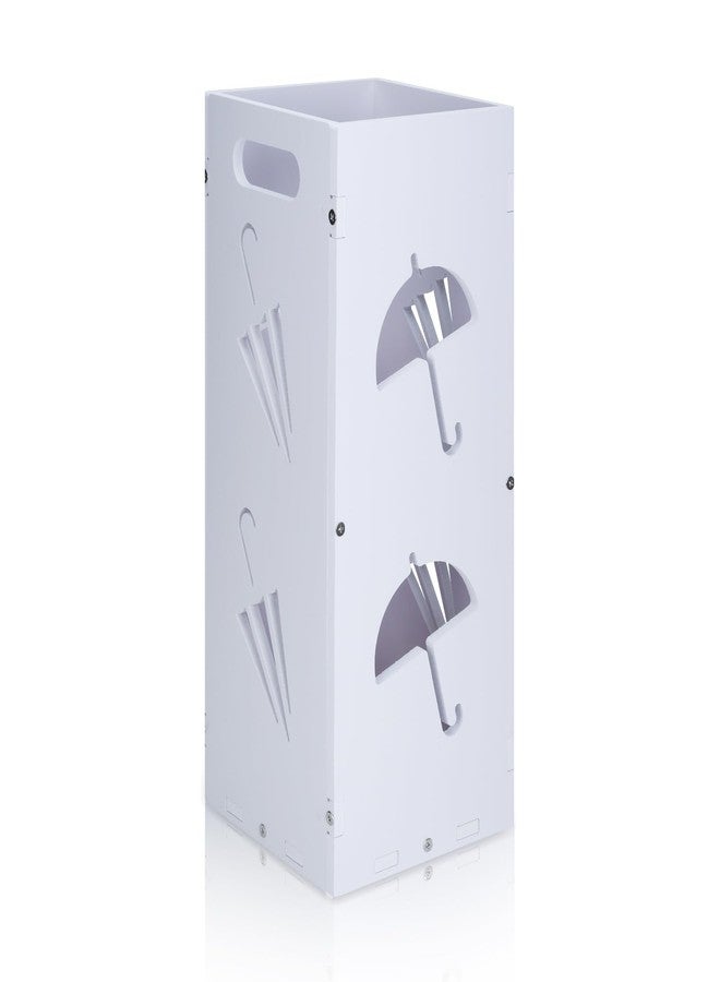 منظم مظلات مربع أبيض من لوكوبوند، حامل مظلات للمدخل، صندوق تخزين قائم بذاته للمنزل والمكتب والفندق - Image 1